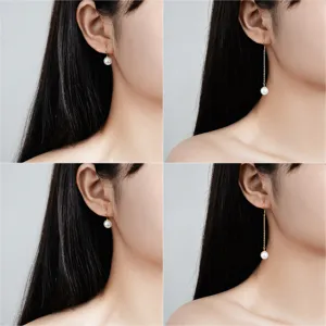 925 Sterlingsilber Künstliche Perle Ohrhänger Elegante Gold Weißgold Perle Haken Ohrringe Für Damen Temperament Schmuck
