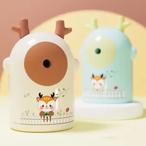 Rentier Automatischer Bleistiftspitzer Süße Cartoon Schüler Handkurbel Bleistiftschneider Kreative Schreibwaren Schulbedarf