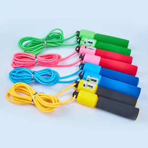 Corde à sauter pour étudiant avec poignée en mousse et compteur mécanique pour entraînement sportif