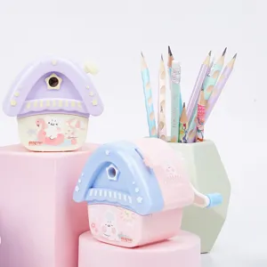 Kreativer Cartoon Haus Bleistiftspitzer Manueller Desktop Schreibwaren Geschenk Für Schüler Kinder Kunststoff Spitzer Werkzeug