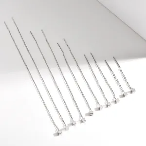 925 Sterling Silber Würfel Quaste Ohrfaden Minimalistisch Geometrisch Lange Kette Hängende Ohrringe Echtgold Vergoldet Feiner Schmuck Für Damen