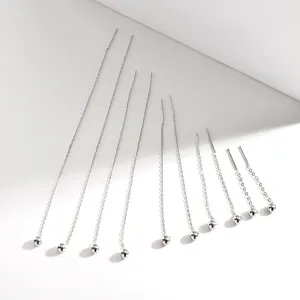 S925 Sterling Silber Perle Ohrfaden Ohrringe Für Damen Minimalistische Lange Quaste Runde Kugel Hängeohrringe Mode Schmuck Geschenk