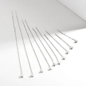 925er Silber minimalistische kleine quadratische Quaste Ohrringe Damen Ohrschmuck