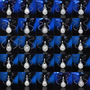 Silber weißer Achat Wassertropfen Anhänger Halskette elegante Schmuckstücke mehrere Stile