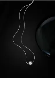S925 Silber Einzelne Perle Halskette minimalistisch Luxus Damen Clavicula Kette Schmuck