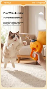 Giocattolo lancia-snack interattivo per animali, cani e gatti, ideale per addestramento.