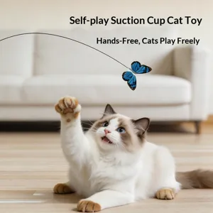 Electric suction cup butterfly cat toy for indoor cats, hands-free self-play pet toy.