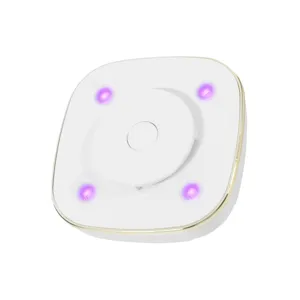 Portable mini UVC disinfection lamp, rechargeable smart sterilizer with 4 purple lights.