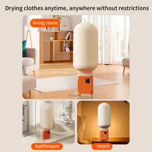 Portable folding clothes dryer for home travel, compact mini clothes drying machine with digital display.
