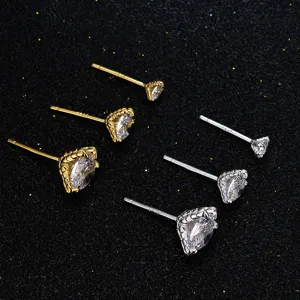 S925 Sterlingsilber Drachenkralle Zirkonia Ohrstecker Set, minimalistischer Schmuck unisex.