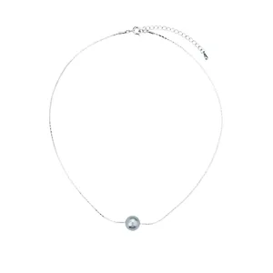 S925 Sterling Silber einzelne Perle Halskette elegante minimalistische Kette Damen Schmuck