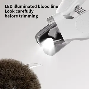 LED pet nail clipper with light blood line sensor for cats and dogs safe grooming tool