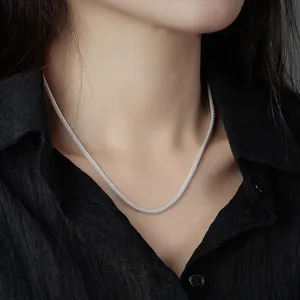 S925 Sterlingsilber Netz Kette Halskette Minimalistisch Chic Kragen Kette Alltag