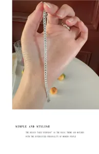 S925 Silber Zirkonia Tennisarmband für Damen und Herren, klassisches glänzendes Design.