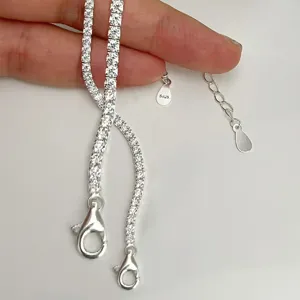 S925 Sterlingsilber Zirkonia Tennisarmband Für Damen Herren Dainty Einreihige Zirkon Kette Armband Luxus Hochzeit Schmuck