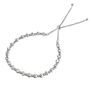 Elegante pulsera de cuentas de plata S925 ajustable para mujeres, joya de muñeca moderna.