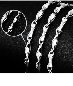 S925 Silber geanuetrische Glieder Halskette modische Schluesselbeinkette Detailansicht
