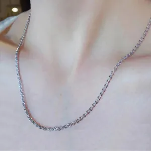 S925 Sterling Silber facettierte Kette Halskette für Damen, elegante Schlüsselbeinkette.