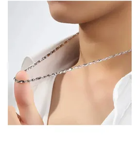 Silberkette Halskette fuer Damen und Herren minimalistischer Sterling Silber Schluesselbein Schmuck