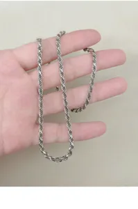 S925 Sterlingsilber Seilkette Halskette minimalistische schwere Kette fuer Alltag