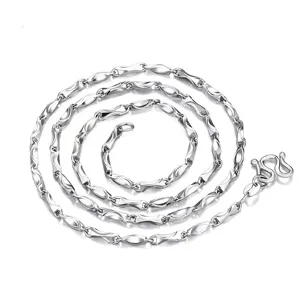S925 Sterling Silber Kette Halskette fuer Damen und Herren, elegante minimalistische Mode.
