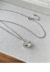 S925 sterling silver mini lucky bag pendant necklace Chinese style minimalist clavicle chain