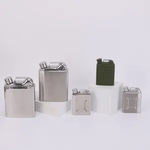 Flasque de Poche Créative en Acier Inoxydable en Forme de Bidon Pot à Vin en Métal Portable pour Camping en Plein Air Voyage
