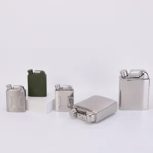 Flasque portable en acier inoxydable jerrycan, récipient d'alcool en métal pour extérieur.