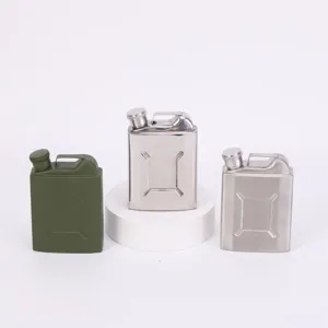 Flasque de poche en acier inoxydable en forme de bidon d'essence portable creative pour alcool