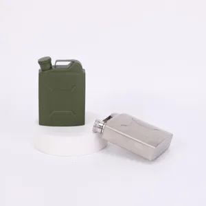 Flasque de poche jerrycan en acier inoxydable, gourde miniature en métal pour alcool.