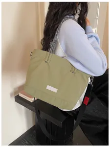 Casual large capacity tote bag for women lightweight nylon single shoulder crossbody bag