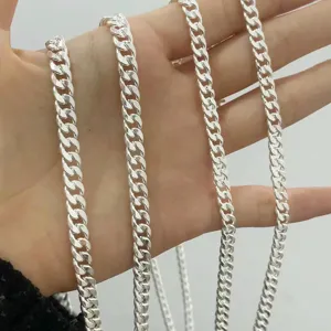S925 Sterling Silber Dicke Kubanische Kette Halskette Unisex Hip Hop Modeschmuck