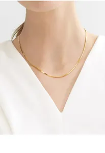Zarte S925 Sterlingsilber Flachkette Halskette für Damen, minimalistischer Alltagsschmuck.