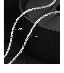 S925 Silber Perlenkette Detailansicht, glitzernde feine Kette Schmuck für Damen Herren