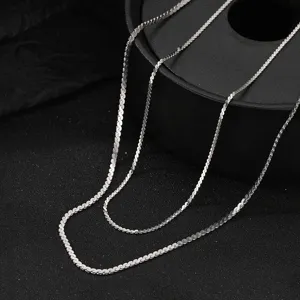 S925 Silber flache S-Kette Halskette, elegante minimalistische Modeschmuck fur Damen.