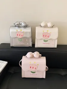 Joli mini sac à dos brodé de tulipes avec nœud 3D, petit sac bandoulière polyvalent pour femme.