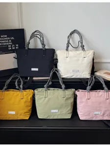 Casual canvas tote bag large capacity multi-color handbag stylish shoulder daily commuting main view