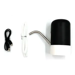 Electric water dispenser pump for bottled water with USB charging cable and hose main view