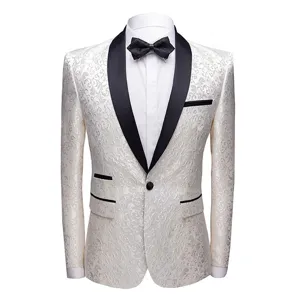 Ανδρικό κομψό floral σακάκι σμόκιν slim fit για γάμο πάρτι επίσημη βραδινή εκδήλωση