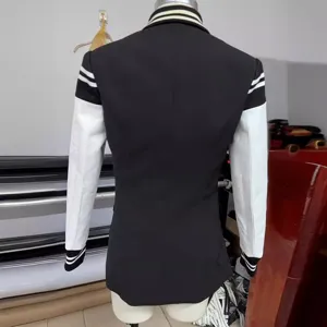 Women colorblock contrast blazer jacket casual outerwear fashion chic long sleeve coat
