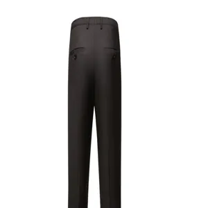 Men's black dress pants back detail, professional business slim fit straight trousers