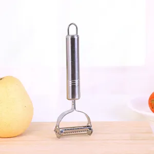 Roestvrijstalen groenten en fruit schiller met ophangring keukenartikel hoofdweergave