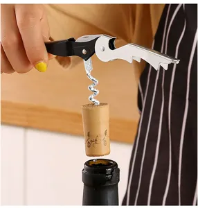 Multifunctional waiter corkscrew wine opener stainless steel bottle opener practical tool.