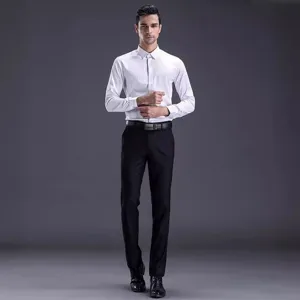 Men's Casual Business Suit Pants Straight Leg Professional Long Trousers Mid Waist Regular Fit Polyester Fabric Daily Commute Work Pants