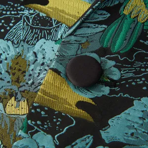 Détail de tissu de blazer jacquard pour homme gros plan veste de costume élégante motif.