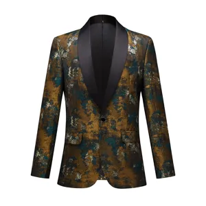 Blazer casual vintage en jacquard pour homme veste de costume slim élégante chic
