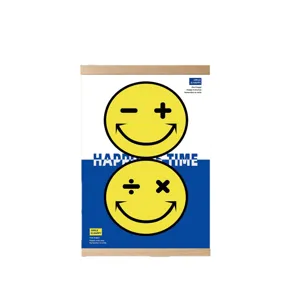 Poster appendibile viso smiley giallo blu Klein arte murale moderna stanza bambini