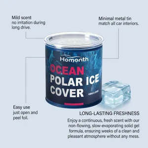 HOMONTH solid gel car air freshener tin, long-lasting ocean scent, compact design.