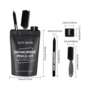 Men beard enhancement pencil kit with brush and sharpener for hairline grooming details.