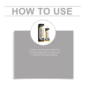 Detalle de instrucciones de sellador de faros de auto RayHong mostrando pasos de uso.